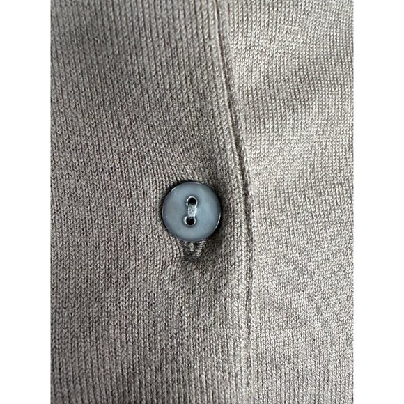 Lands’ End Women’s Cardigan Sweater L/P 14-16 Neutral Brown Button Front Classic - Picture 4 of 7